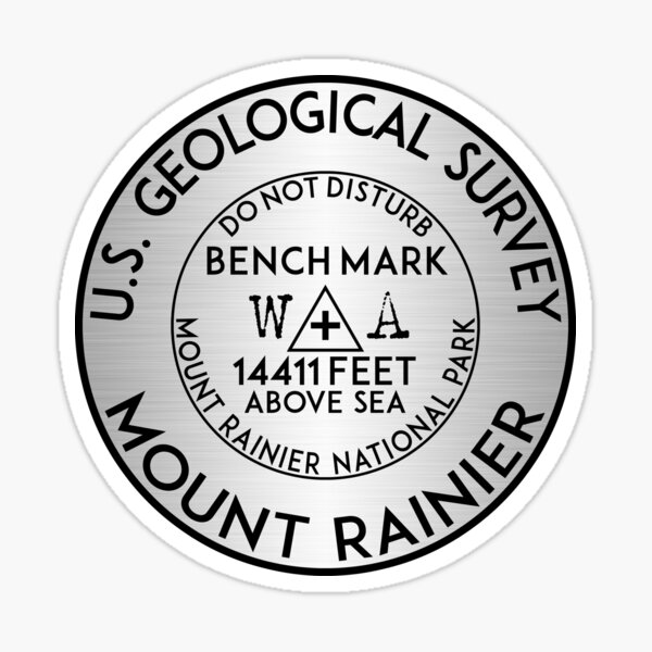 Item preview, BENCHMARK MOUNT RAINIER NATIONAL PARK WASHINGTON USGS GEOCACHING HIKING CLIMBING designed and sold by DESTINATIONS DECAL.