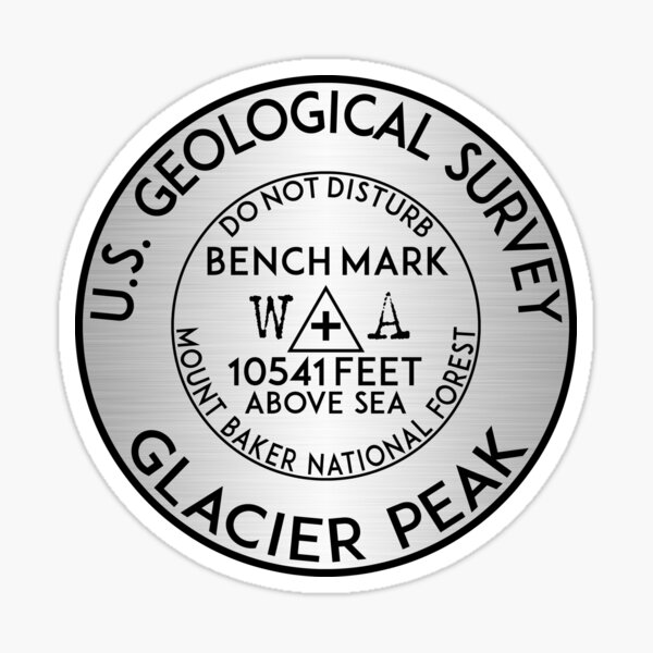 Item preview, BENCHMARK GLACIER PEAK WASHINGTON USGS GEOCACHING HIKING CLIMBING designed and sold by DESTINATIONS DECAL.