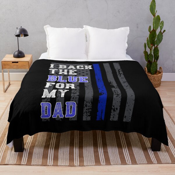Item preview, Police Dad Quote Support Officer American Flag Blue Line  designed and sold by CreatedByHeidi.