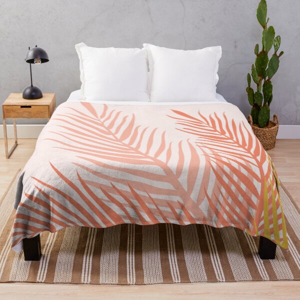 Item preview, Tropical Palm Leaves Illustration - peach pink and orange  designed and sold by BrankaPD.