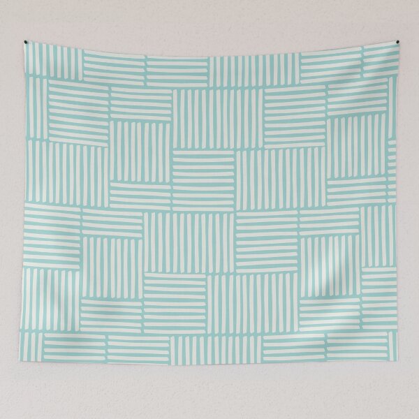 Item preview, Geometric hand drawn stripes and lines pattern in light blue color designed and sold by BrankaPD.
