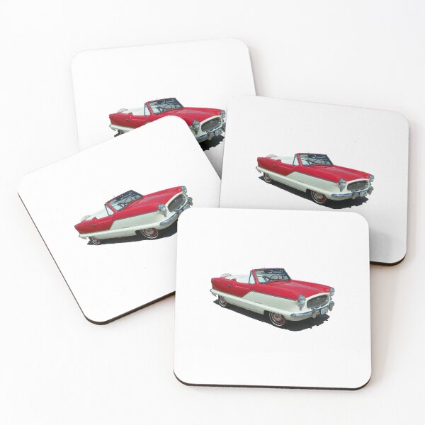 Aperçu de l'œuvre Voiture décapotable rouge et blanche créée et vendue par RelativeMotion.