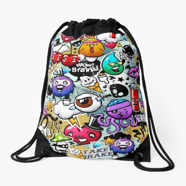 graffiti fun Drawstring Bag