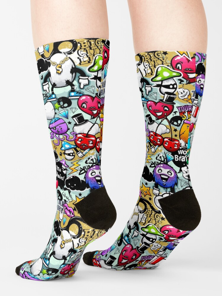 Alternate view of graffiti fun Socks