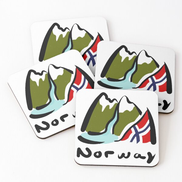 Item preview, Norway Flag design | Fjord illustration designed and sold by Covo Studio.