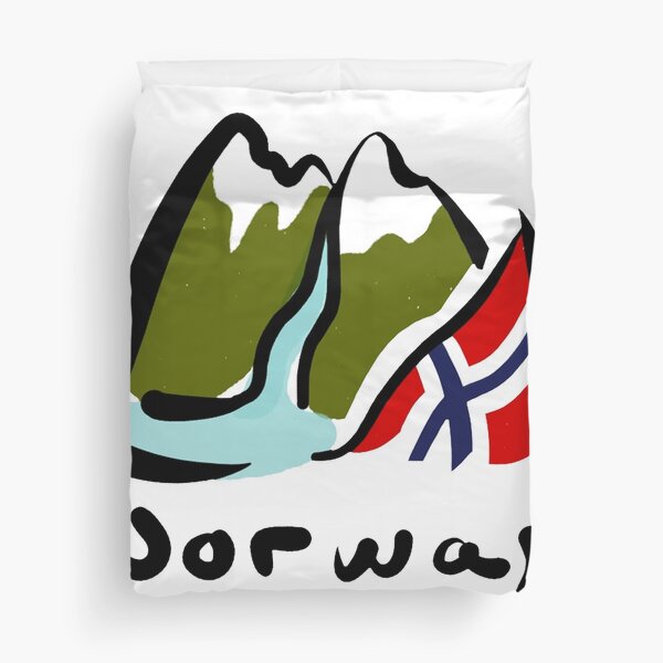 Dibujo Noruega bandera | Dibujo fiordos Funda nórdica