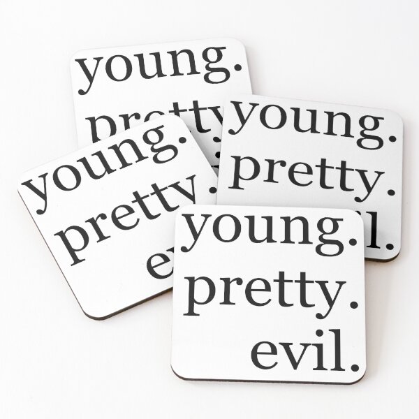 Item preview, young, pretty, evil // Black Text designed and sold by velvetearth.
