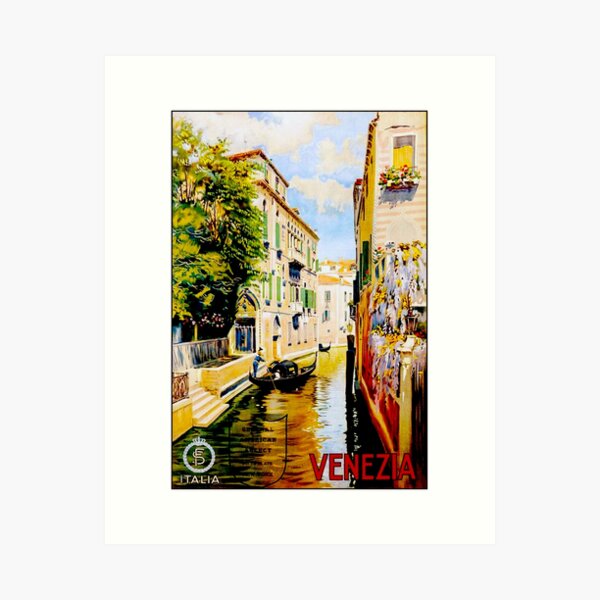 VENICE CANALS; Vintage Travel Advertising Print Art Print