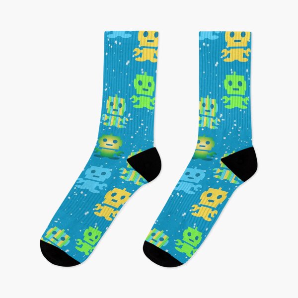 Item preview, Kids Robots Blue - Green - Yellow designed and sold by Pink Pineapple Works.