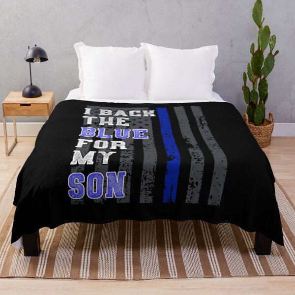 Item preview, Police Son Quote Support Officer American Flag Blue Line designed and sold by CreatedByHeidi.