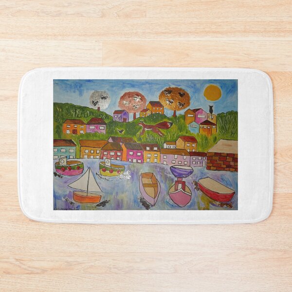 Item preview, Quirky Colourful View of Polperro, Cornwall, UK designed and sold by Casimirasart.