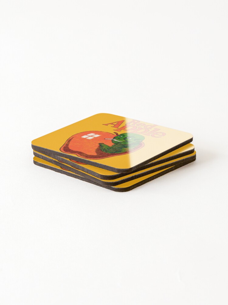 Alternate view of red apple cigarettes (Brand from Tarantino's movies) Coasters (Set of 4)
