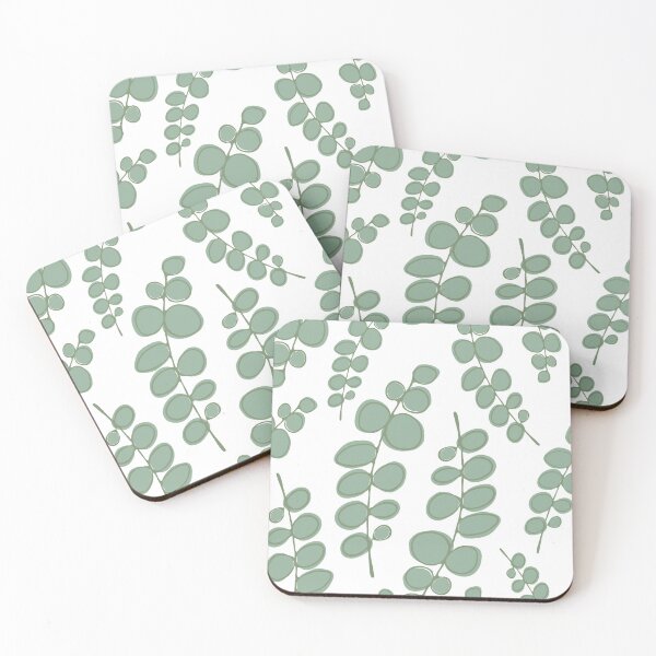 Item preview, Eucalyptus Cascade, botanical print, white background designed and sold by FreckledBliss.
