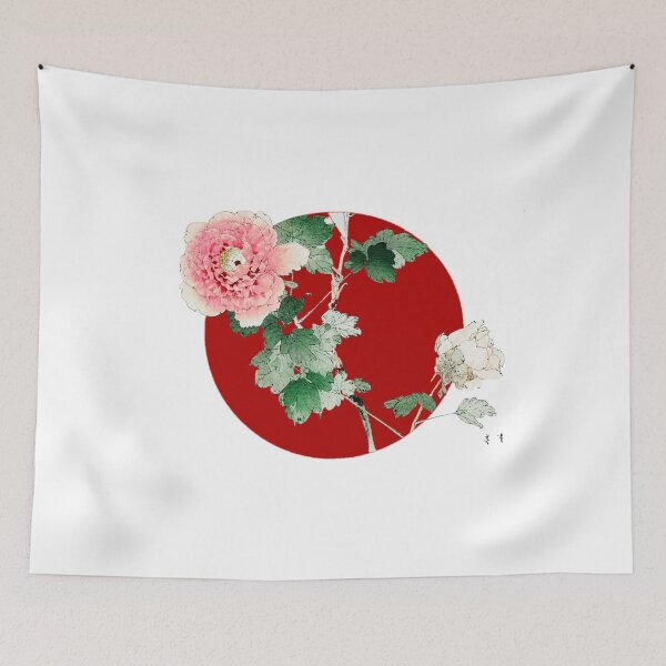 Item preview, Japanese Flag - Pink Tree Peony designed and sold by weavernap.