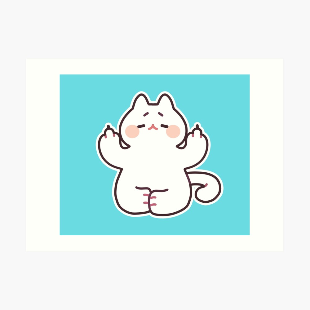 Meditating "F**K YOU" Cat Art Print