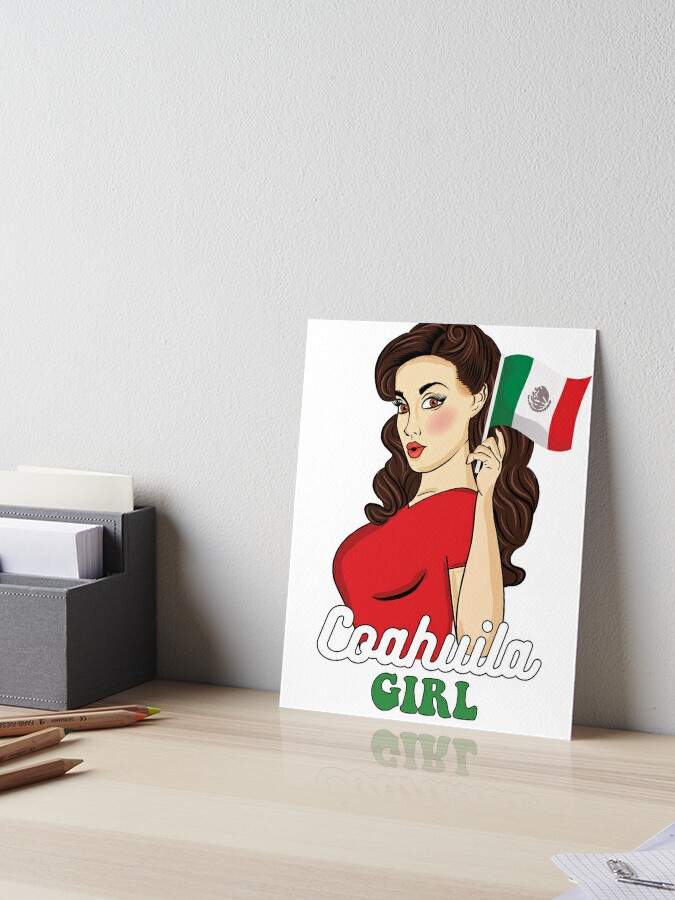 Coahuila Mexico Flag Cartoon Mexican Girl Art Board Print By Mreddie10 Redbubble Transparent mexican flag clipart #24772778. redbubble