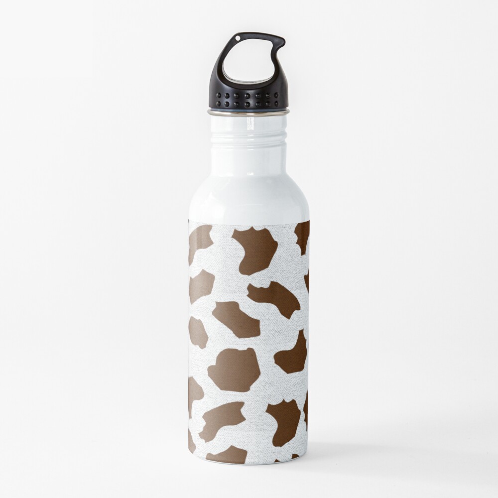 Brown Cow Spots Pattern Water Bottle