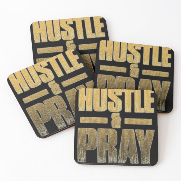 Item preview, Hustle and Pray, Prayer T-Shirt Christian Design - Gold designed and sold by trueblue0036.