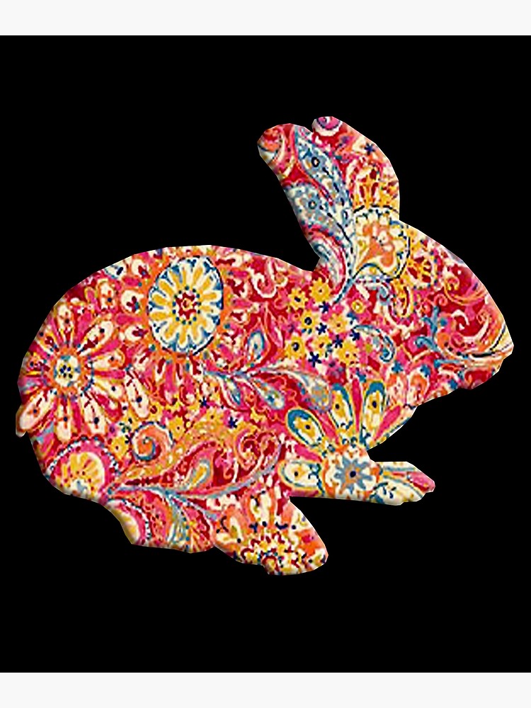 "Cute Colorful Floral Bunny Rabbit" Poster for Sale by Atteestude
