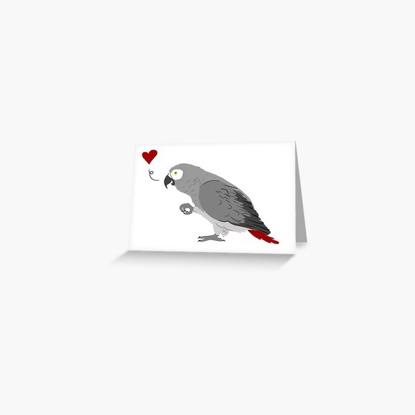 African Grey Love Greeting Card