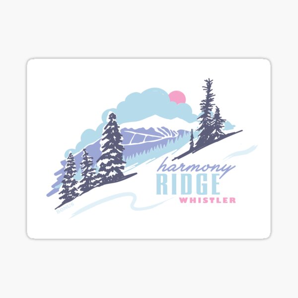 Harmony Ridge Whistler - retro 90s souvenir skiing and snowboarding Sticker