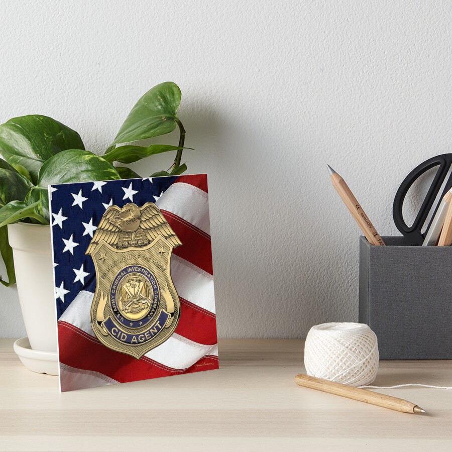 U.S. Army Criminal Investigation Division Command - USACIDC Special Agent  Badge over American Flag Poster for Sale by Serge Averbukh