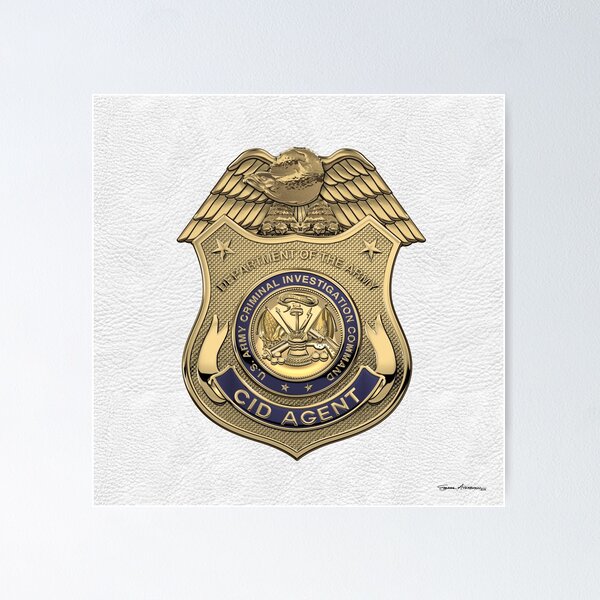 Item preview, U.S. Army Criminal Investigation Division Command - USACIDC Special Agent Badge over White Leather designed and sold by Serge Averbukh Art Studio.