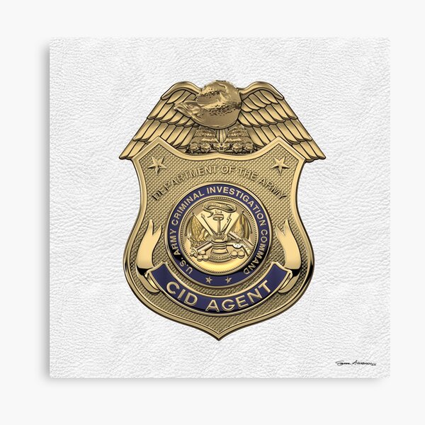 Item preview, U.S. Army Criminal Investigation Division Command - USACIDC Special Agent Badge over White Leather designed and sold by Serge Averbukh Art Studio.