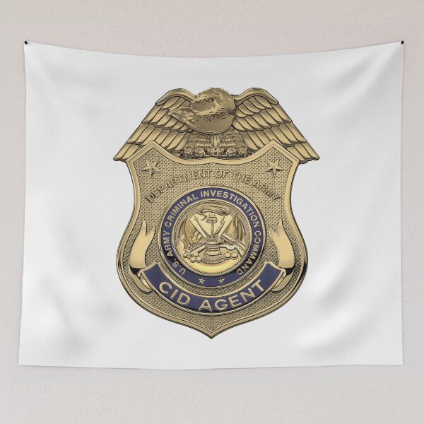 Item preview, U.S. Army Criminal Investigation Division Command - USACIDC Special Agent Badge over White Leather designed and sold by Serge Averbukh Art Studio.