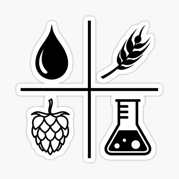 Home brew beer, water, barley, hops, yeast Sticker