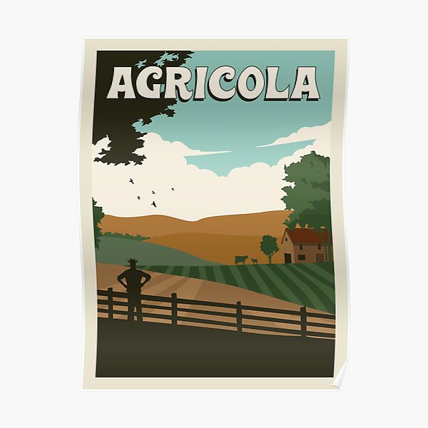 Agricola Board Game- Minimalist Travel Poster Style - Gaming Art Poster