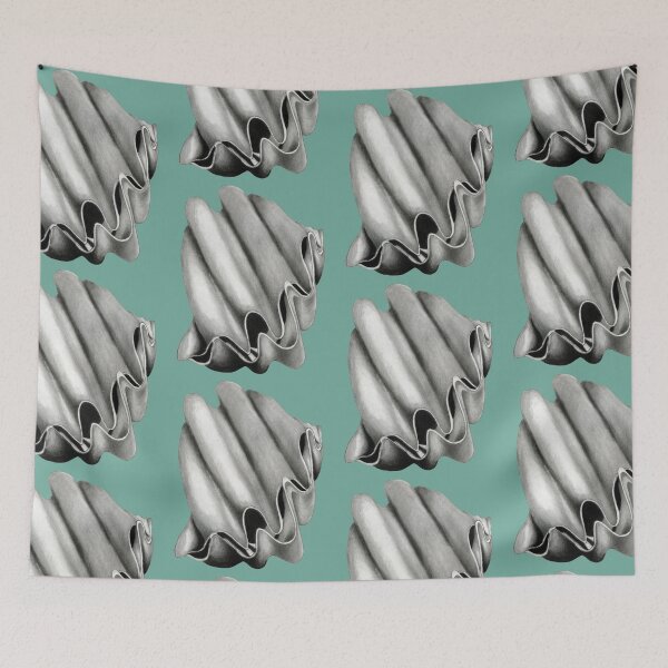 Item preview, Clam shell in black, grey and white designed and sold by KnowingWonder.