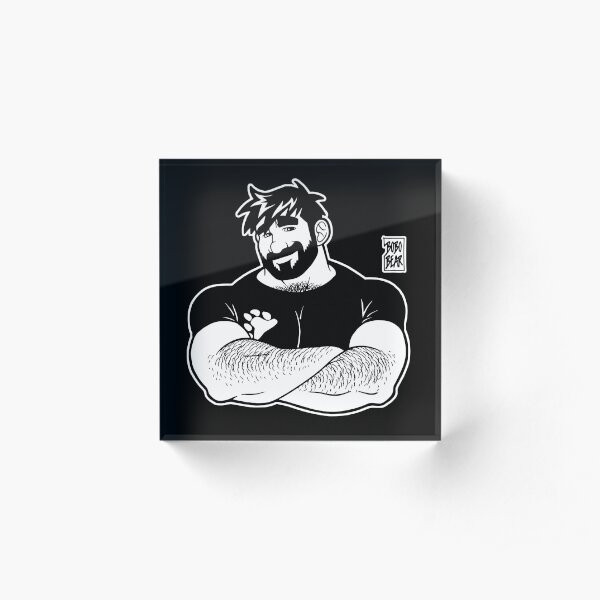 ADAM LIKES CROSSING ARMS - LINEART Acrylic Block