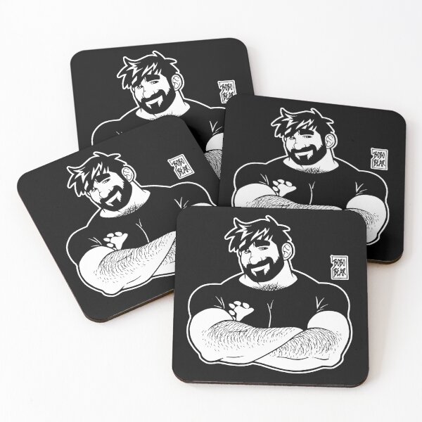 ADAM LIKES CROSSING ARMS - LINEART Coasters (Set of 4)