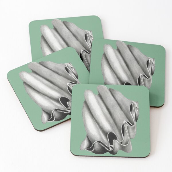 Item preview, Clam shell in black, grey and white designed and sold by KnowingWonder.