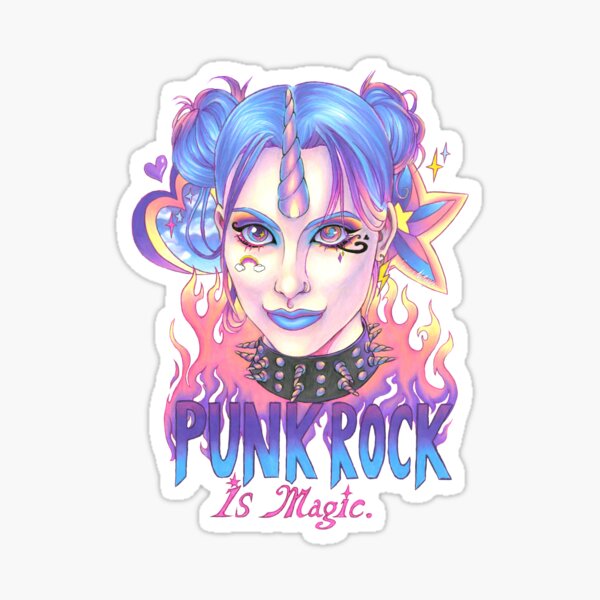 Punk Rock is Magic unicorn Sticker