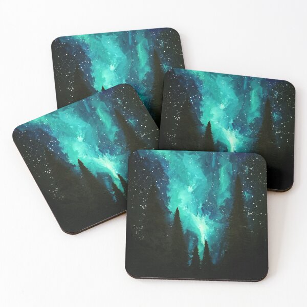 Item preview, Aurora borealis turquoise forest designed and sold by Katy Boutet.
