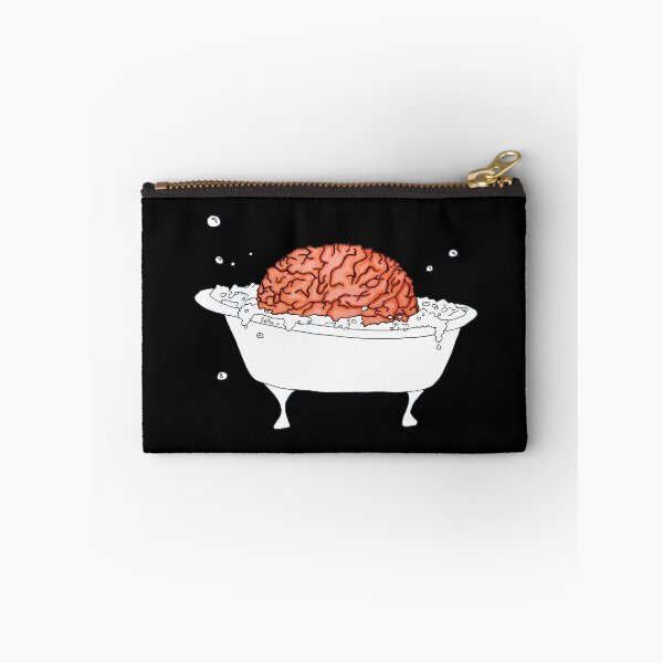 Item preview, Brain in a Tub - Bubble Bath - simple drawing black background designed and sold by Natasha Kolton.