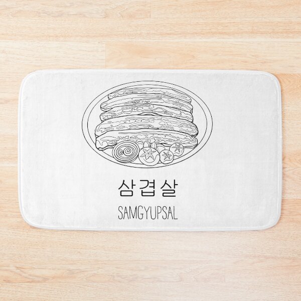 Item preview, Samgyupsal BBQ Pork Belly Korean Food, Korean Letter HANGUL designed and sold by Kate Hyunsu Cho.