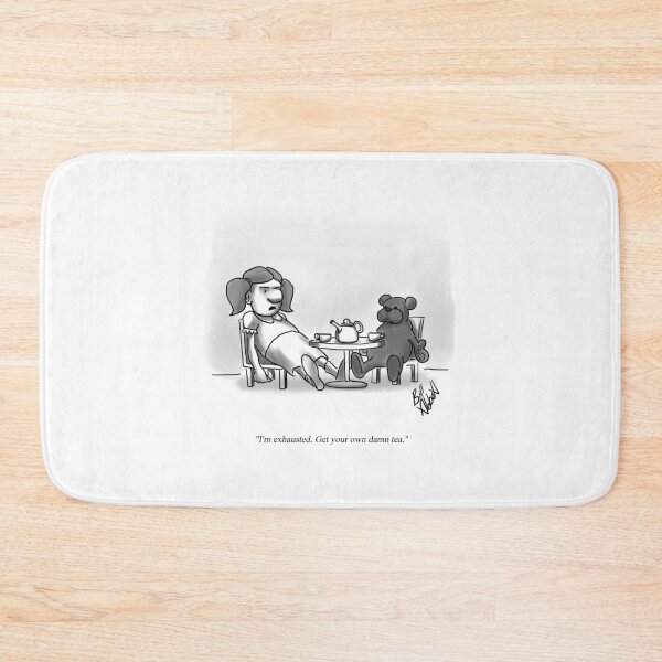 Item preview, Funny Little Girl and Teddy Bear Tea Party Cartoon Humor designed and sold by Bill Abbott.