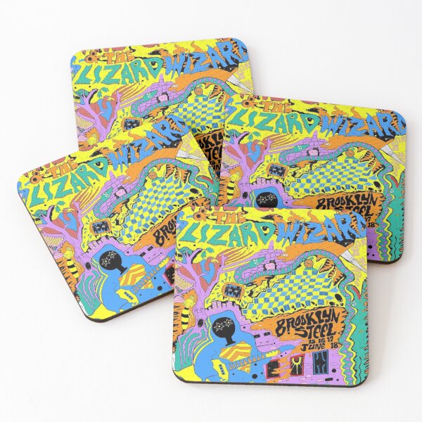 King Gizzard and the Lizard Wizard Brooklyn Gig Poster Coasters (Set of 4)