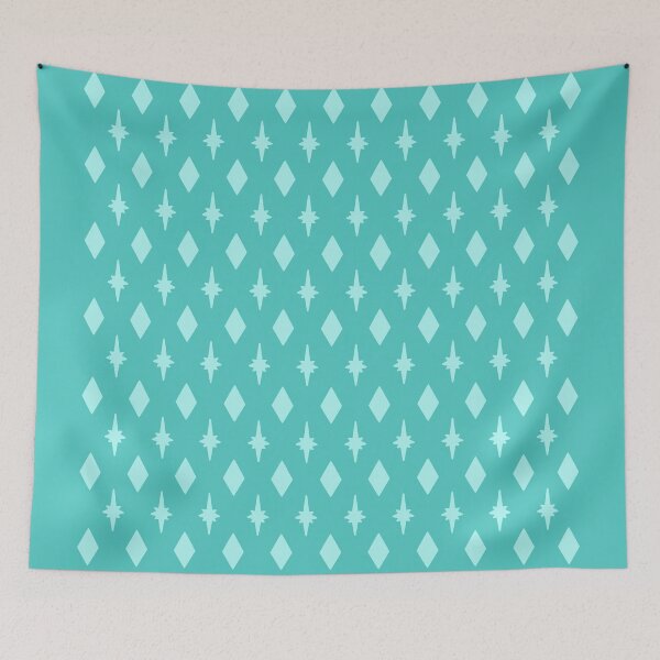 Item preview, Mid-Century Diamonds and Starbursts in Turquoise designed and sold by Christine Crawford.