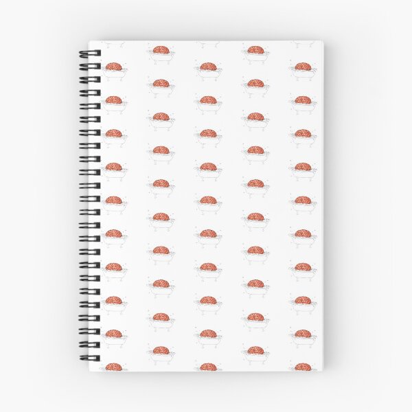 Item preview, Brain in a Tub · Bubble Bath pattern in white background designed and sold by Natasha Kolton.