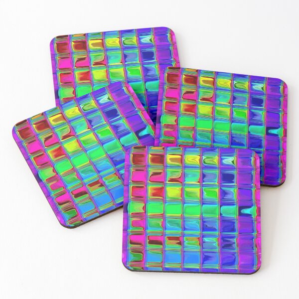 Item preview, Rainbow Stained Glass Checkerboard Pattern designed and sold by Dator-Abstracts.