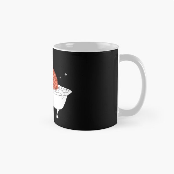Item preview, Brain in a Tub - Bubble Bath - simple drawing black background designed and sold by Natasha Kolton.