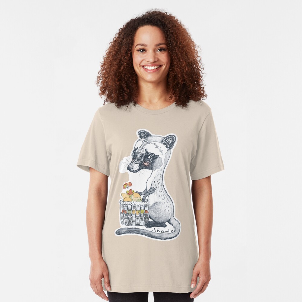 Eat Some Fresh Fruit - Asian Palm Civet - Green Slim Fit T-Shirt