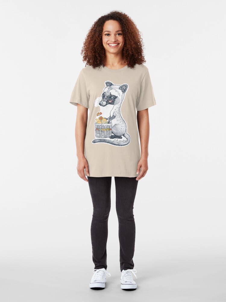 Alternate view of Eat Some Fresh Fruit - Asian Palm Civet - Green Slim Fit T-Shirt