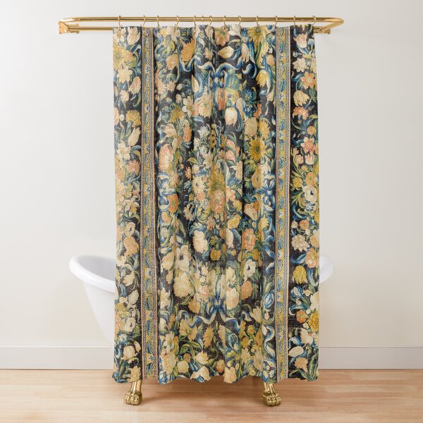 Louis XIV Savonnerie French Floral Carpet Print Shower Curtain