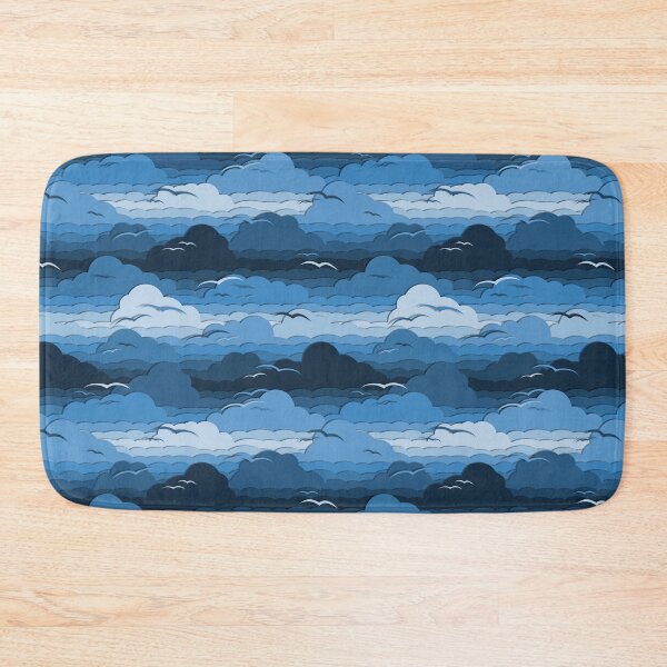 Item preview, Modern Paper Cutout - Birds in Cloudy Blue Sky Pattern designed and sold by WickedRefined - Nicole Demereckis.