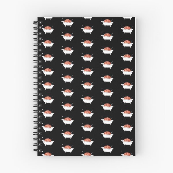 Item preview, Brain in a Tub - Bubble Bath - pattern - black background designed and sold by Natasha Kolton.
